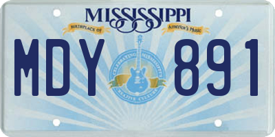 MS license plate MDY891