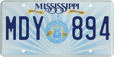 MS license plate MDY894