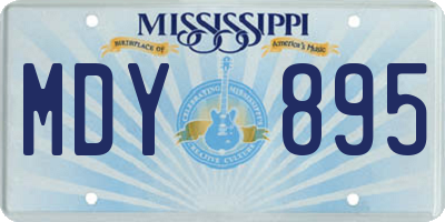 MS license plate MDY895