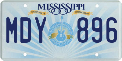 MS license plate MDY896