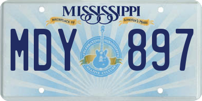 MS license plate MDY897