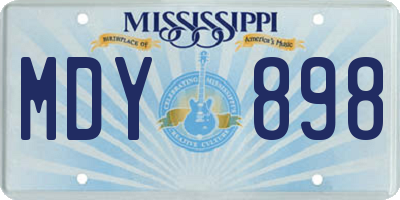 MS license plate MDY898