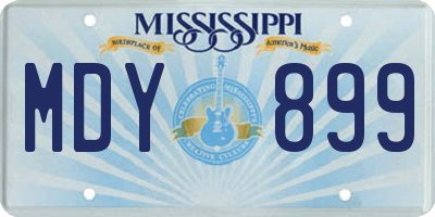 MS license plate MDY899