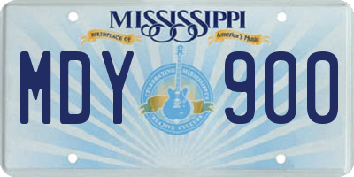 MS license plate MDY900