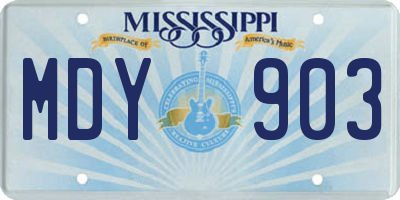MS license plate MDY903