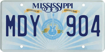 MS license plate MDY904