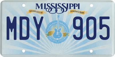 MS license plate MDY905