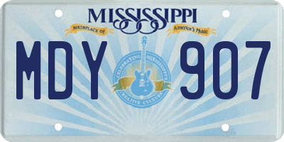 MS license plate MDY907