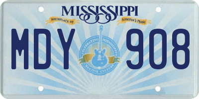 MS license plate MDY908