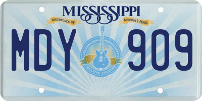 MS license plate MDY909