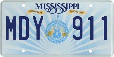 MS license plate MDY911