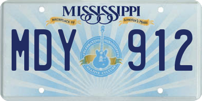 MS license plate MDY912