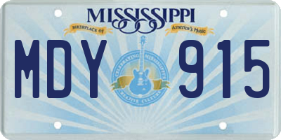 MS license plate MDY915