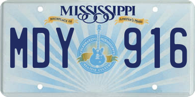 MS license plate MDY916
