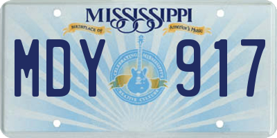 MS license plate MDY917