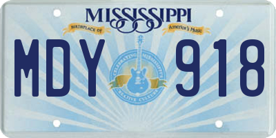 MS license plate MDY918