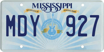 MS license plate MDY927