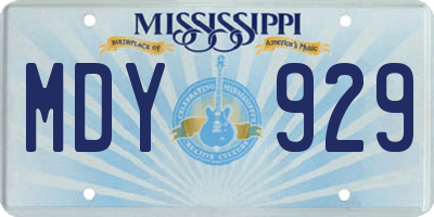 MS license plate MDY929