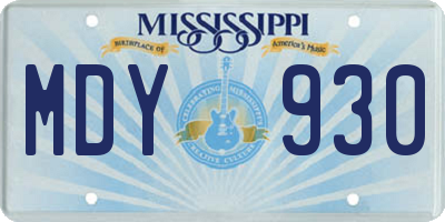 MS license plate MDY930