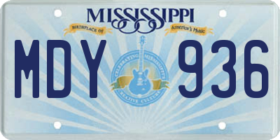 MS license plate MDY936