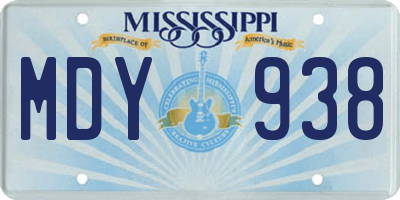 MS license plate MDY938