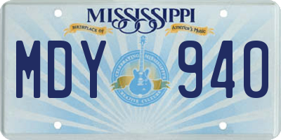 MS license plate MDY940
