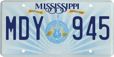 MS license plate MDY945