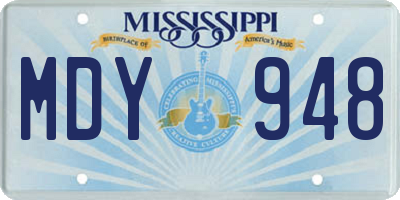 MS license plate MDY948