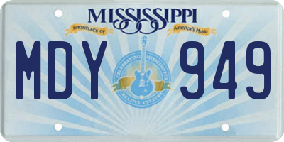 MS license plate MDY949
