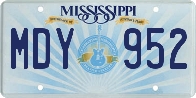 MS license plate MDY952