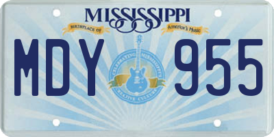 MS license plate MDY955