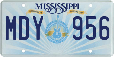 MS license plate MDY956