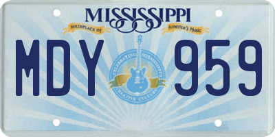 MS license plate MDY959