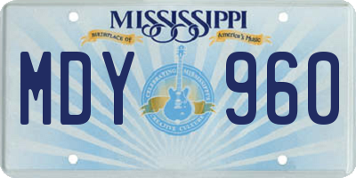 MS license plate MDY960