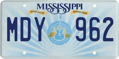 MS license plate MDY962