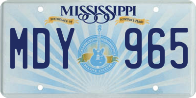 MS license plate MDY965