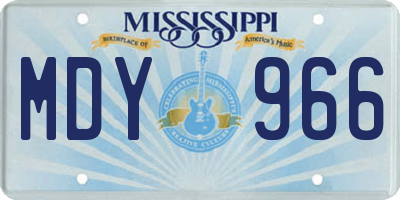 MS license plate MDY966