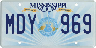 MS license plate MDY969