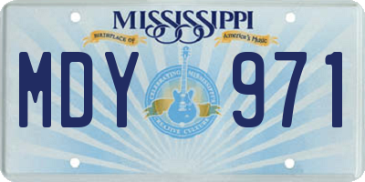 MS license plate MDY971