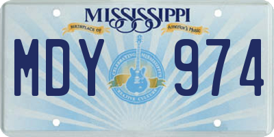 MS license plate MDY974