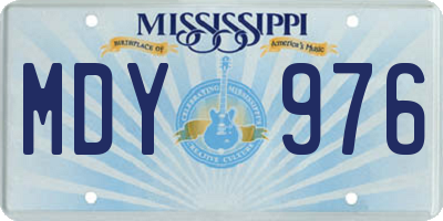 MS license plate MDY976