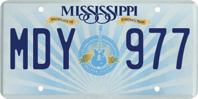 MS license plate MDY977