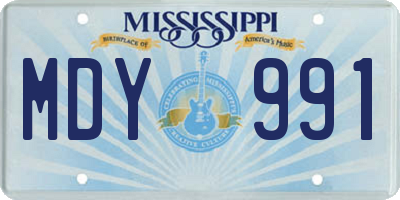 MS license plate MDY991