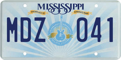 MS license plate MDZ041