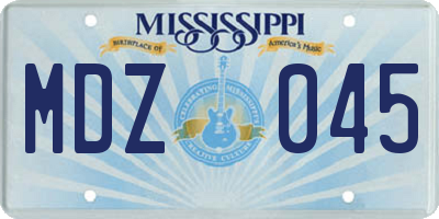 MS license plate MDZ045