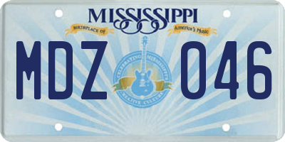 MS license plate MDZ046