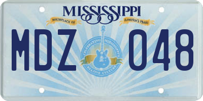 MS license plate MDZ048