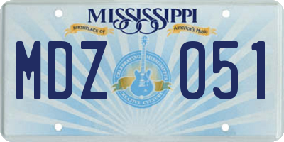 MS license plate MDZ051