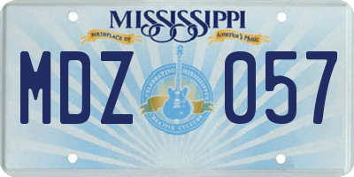 MS license plate MDZ057