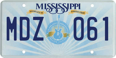 MS license plate MDZ061